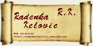 Radenka Kelović vizit kartica